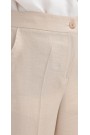 Cepli Boru Paça Keten Pantolon-Bej