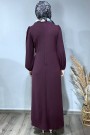 Önü Bağlamalı Elbise-Bordo