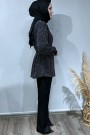 Taşlı Pantolon Takım-Siyah