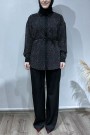 Taşlı Pantolon Takım-Siyah
